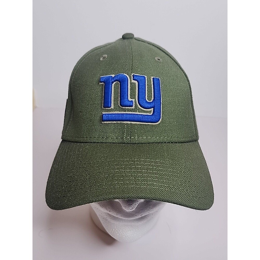 New Era 39THIRTY New York Giants NFL Olive Green Blue Hat Medium-Large EUC